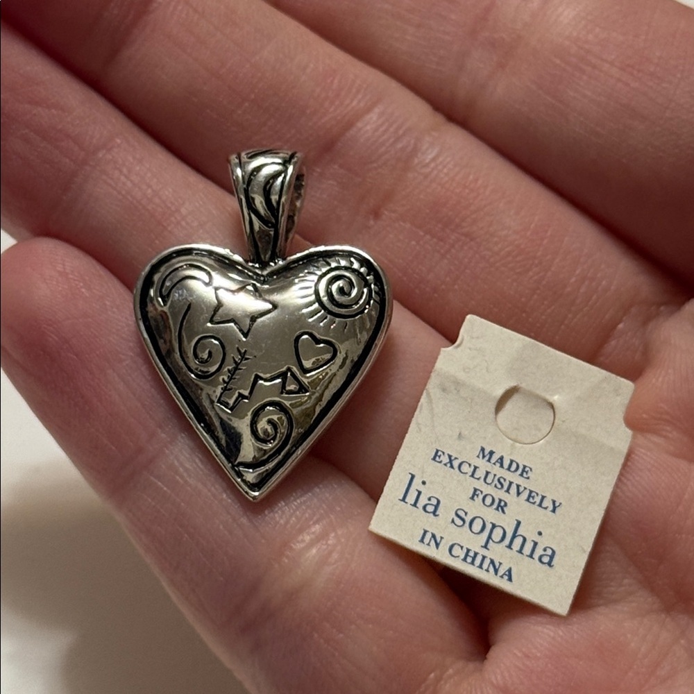 Lia Sophia Intricate Silver Heart Necklace